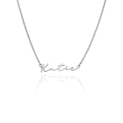 Matching 'Mini & Me' Signature Name Necklace Set (Silver)