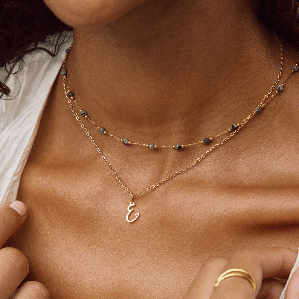 Gold Letter Heart Necklace