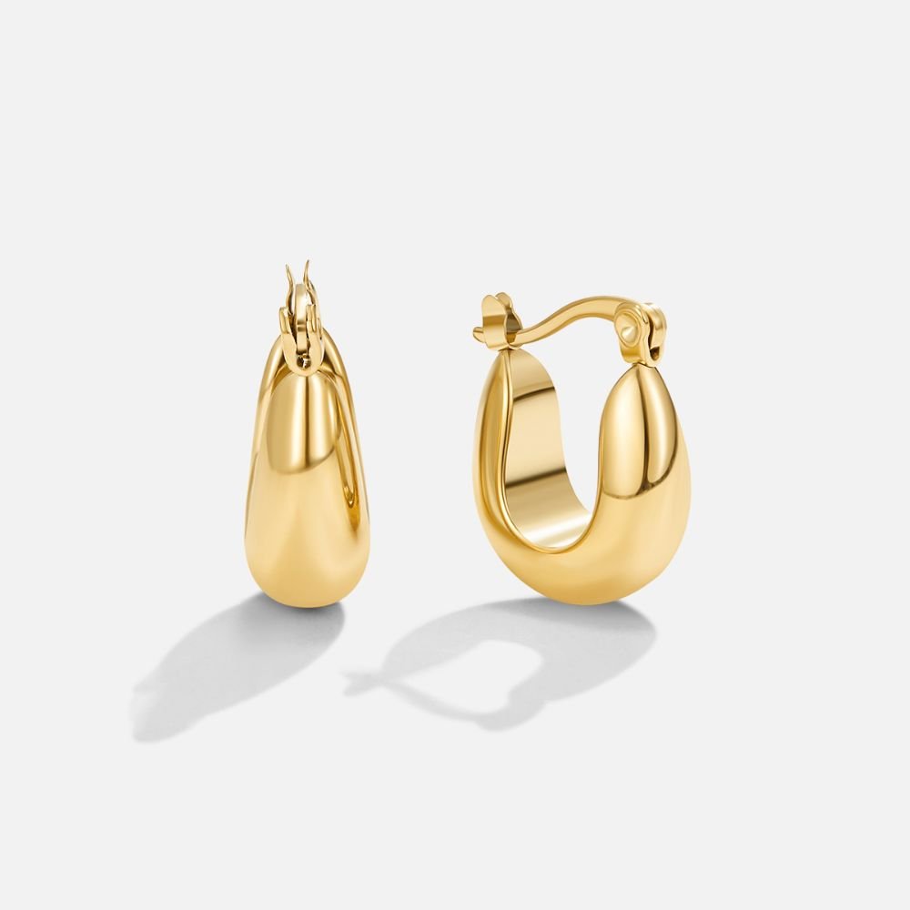 Gold Serenity Hoop Earrings