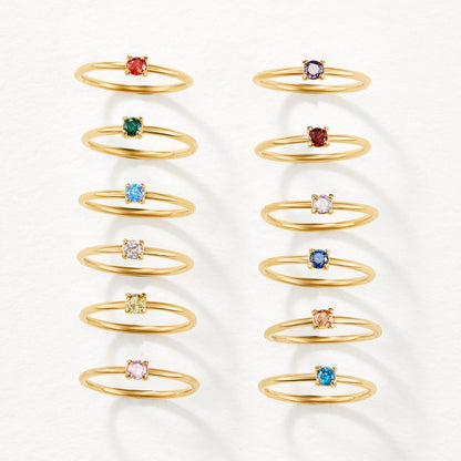 May Birthstone 18K Gold Ring