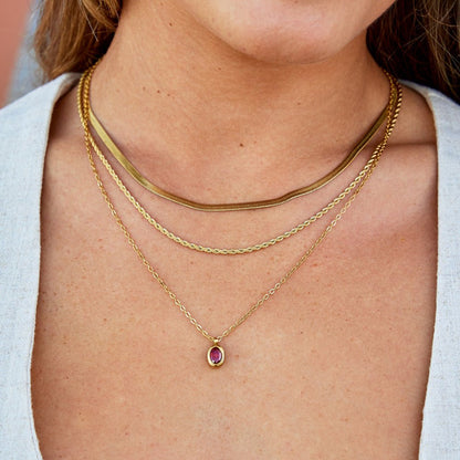 Ruby Red Crystal Necklace