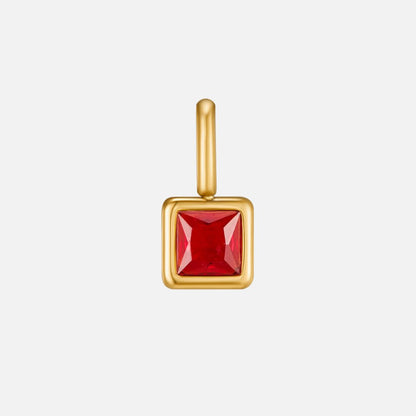 Square Pendant Birthstone Necklace