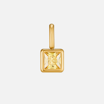 Square Pendant Birthstone Necklace