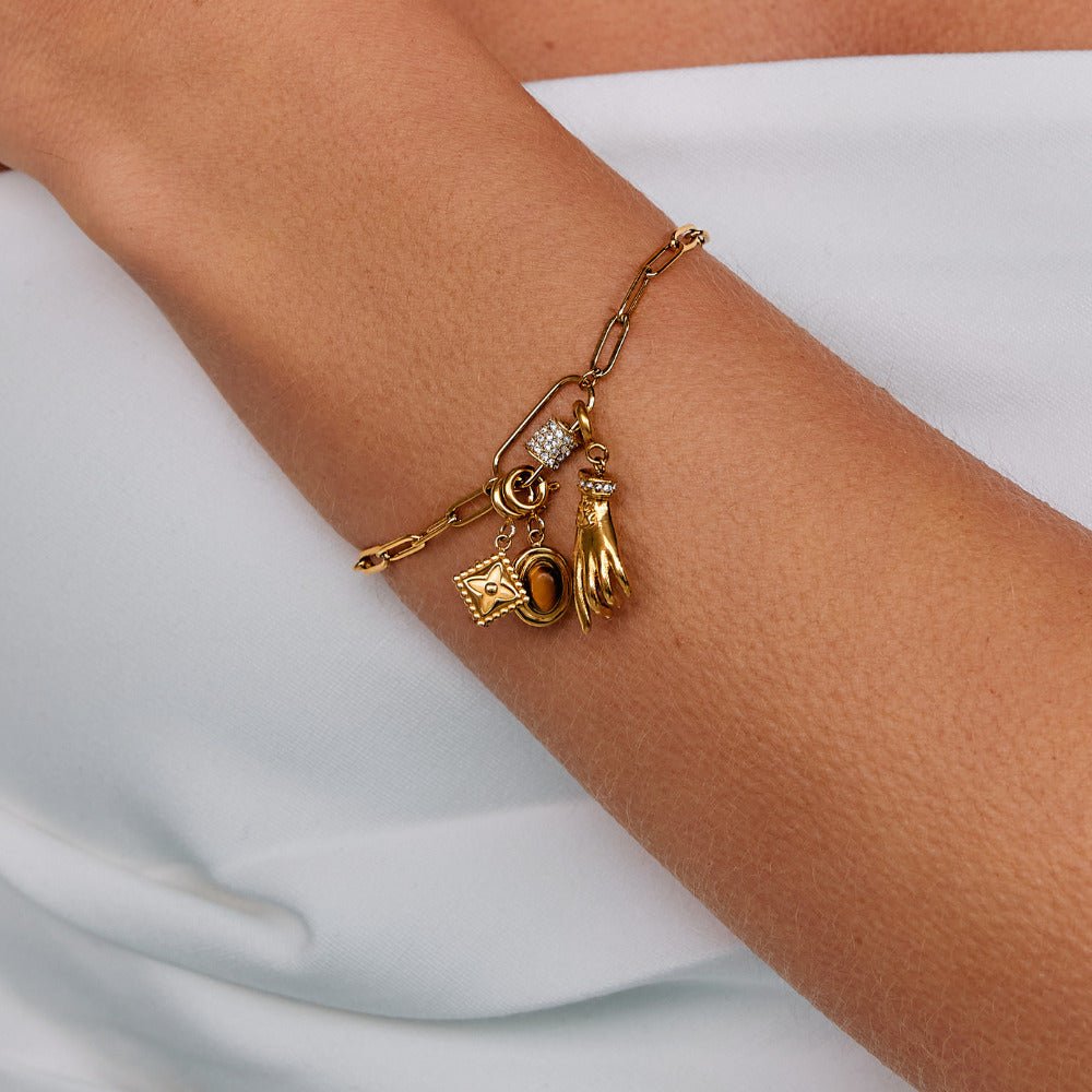 Tiger Eye Stone Charm