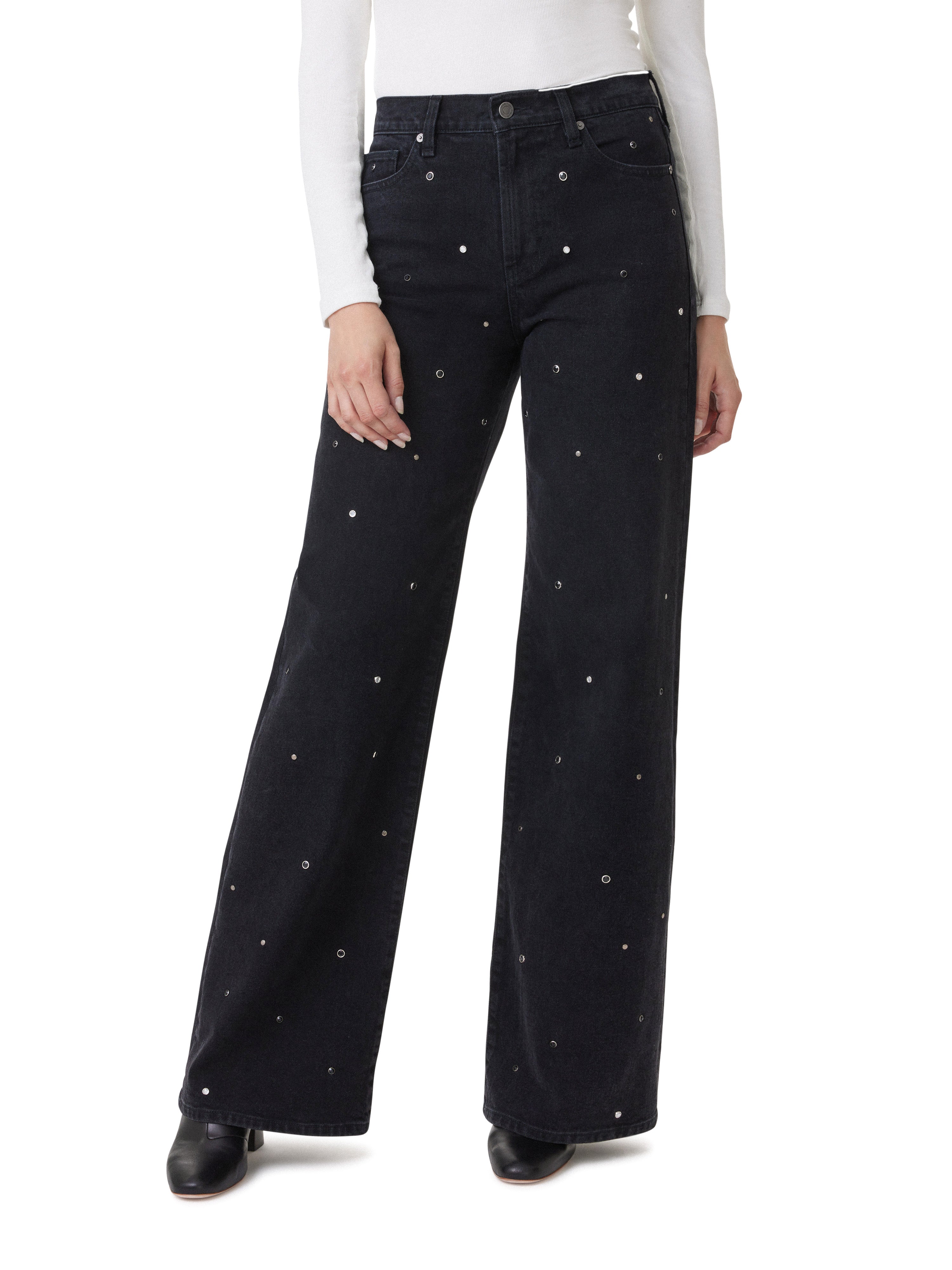 denver hr wide leg grommet - washed black