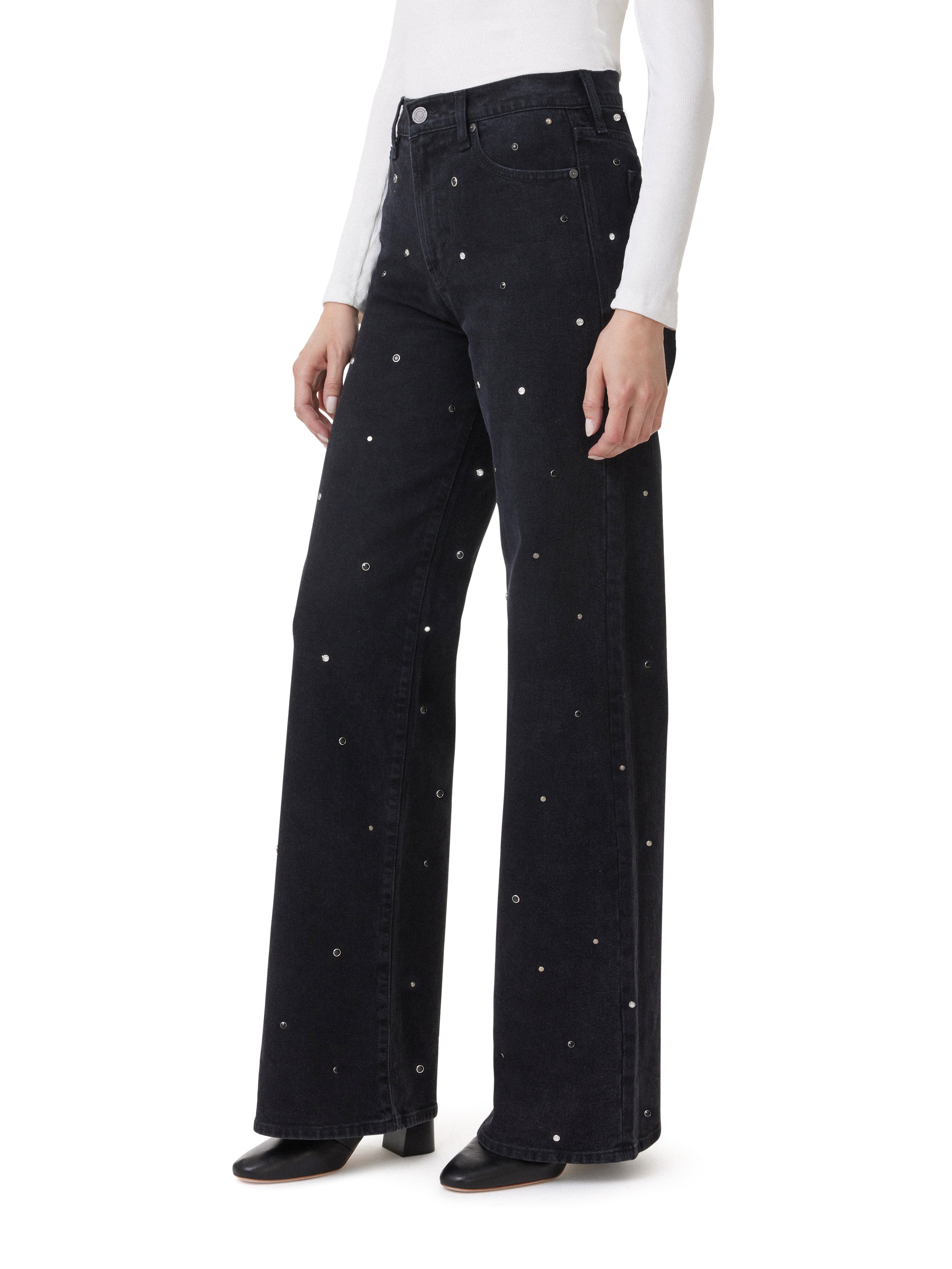 denver hr wide leg grommet - washed black