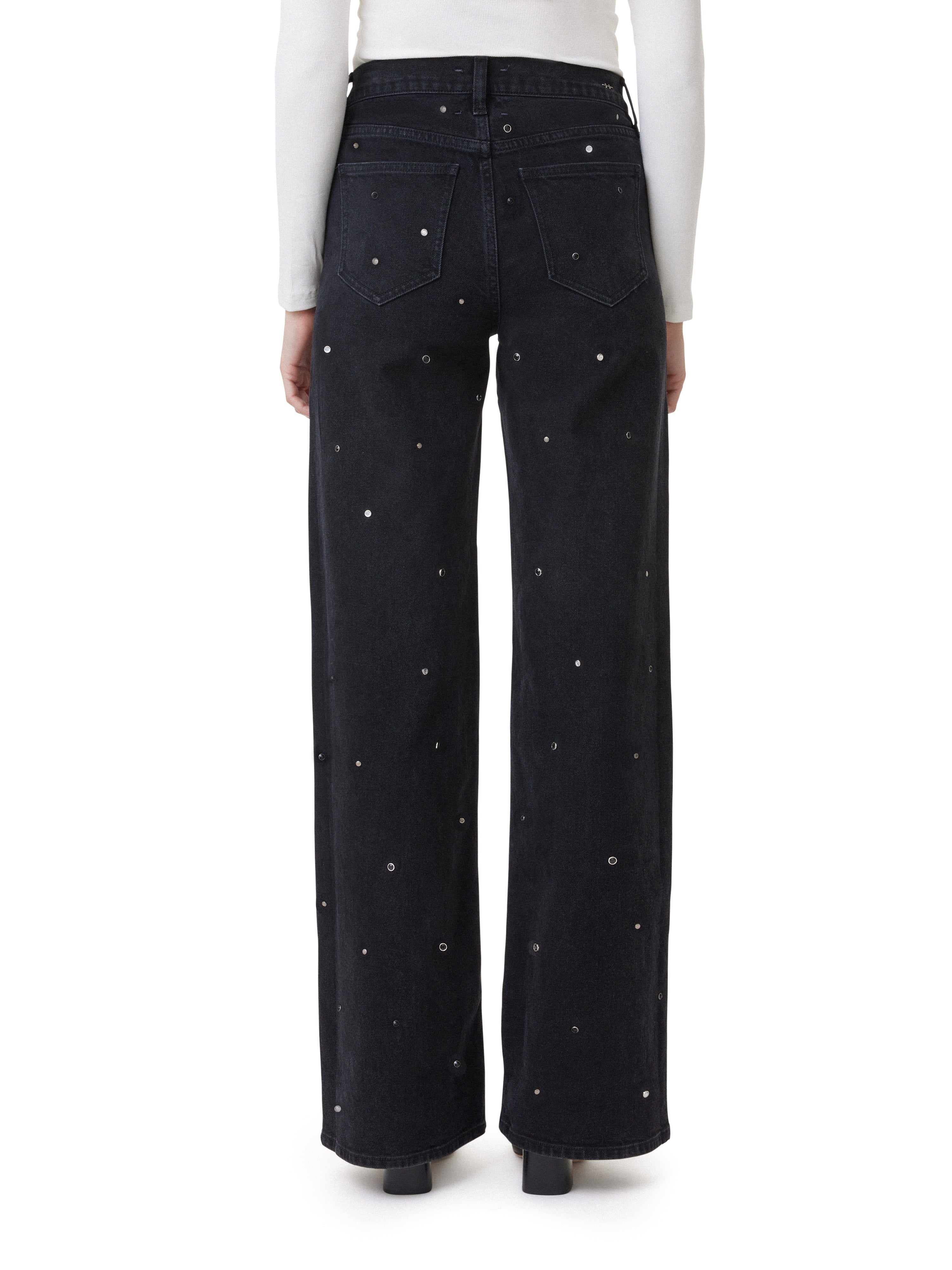 denver hr wide leg grommet - washed black