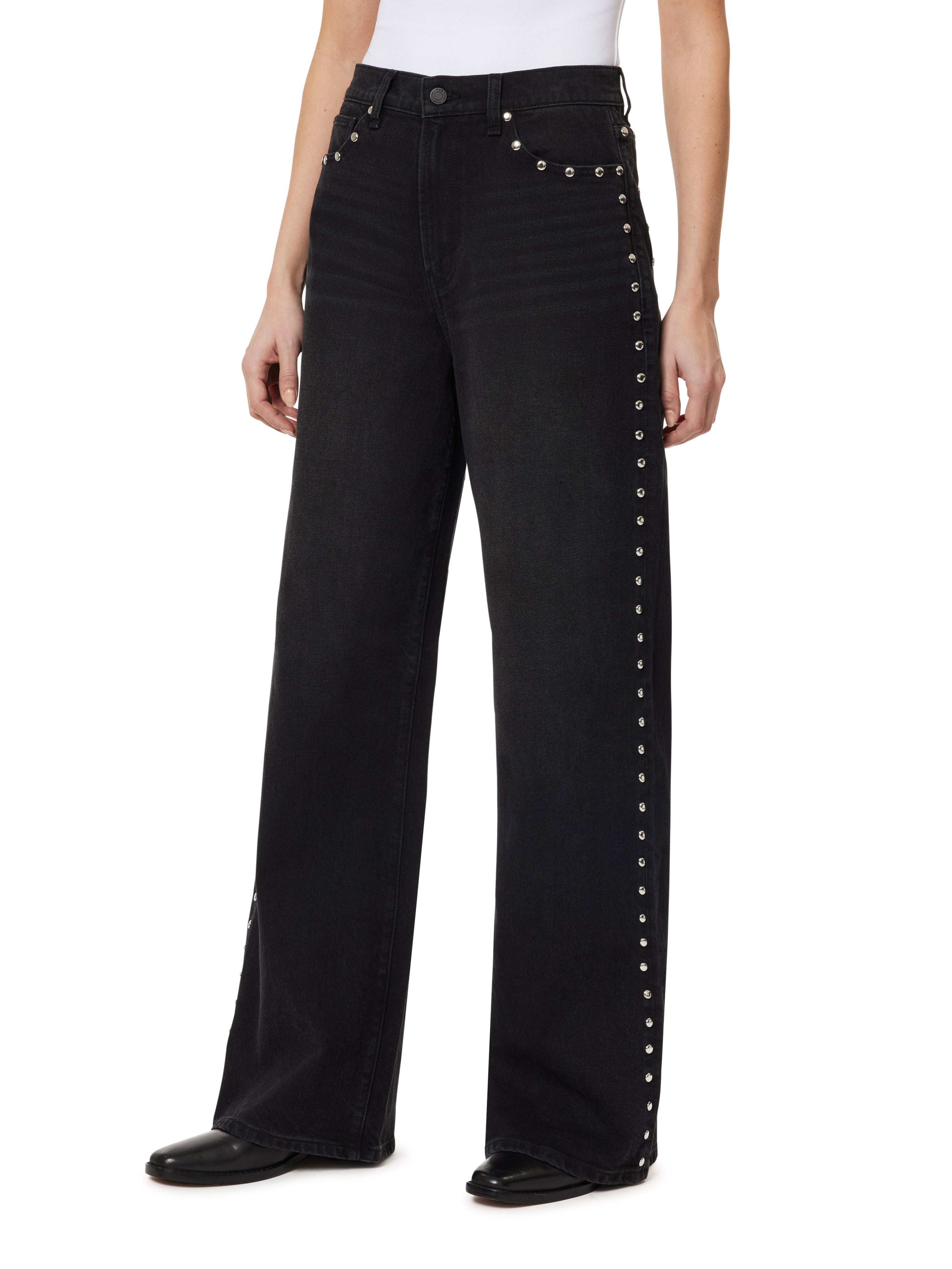 gemma wide leg slouch - jet black