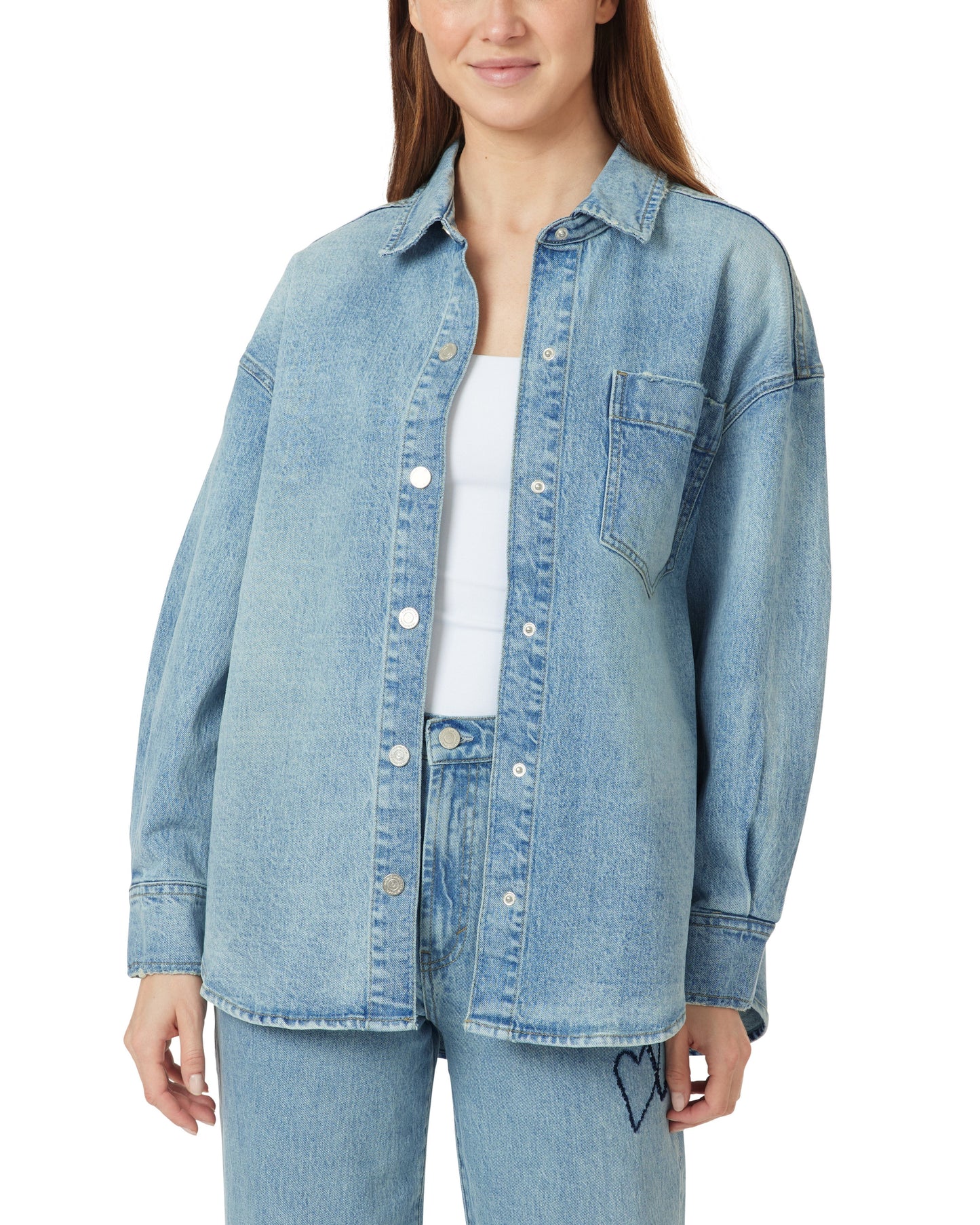 hearted shirt jacket